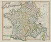 First Empire France in departments. Belgium Italy Germany NL. LIZARS 1842 map
