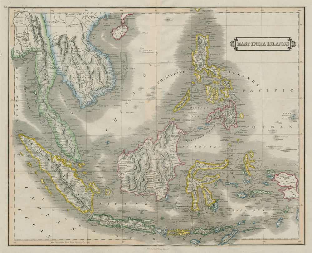 East India Islands /Indies. "Sincapore" Singapore. Indochina. LIZARS 1842 map