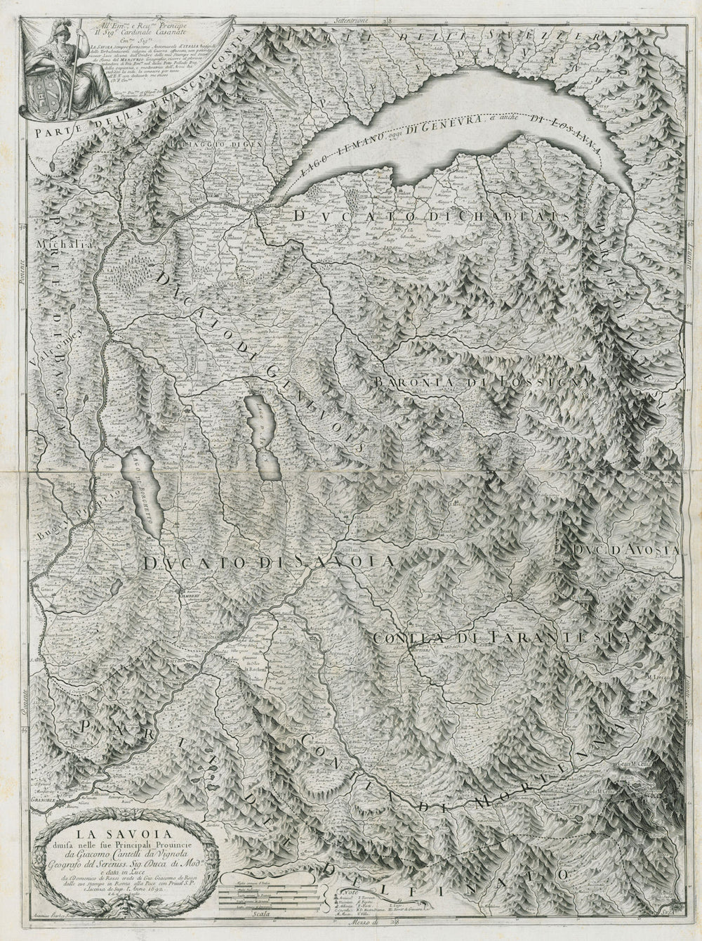 La Savoia. Savoy. Haute Savoie. French & Italian Alps. ROSSI / CANTELLI 1692 map
