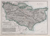 KENT. County map. Downs. Railways in use/under construction. BR DAVIES 1868