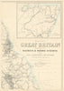 Great Britain showing all the railways… Yorkshire Northumbs coast DOWER 1868 map