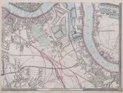 'CASSELLS LONDON SE. Rotherhithe Bermondsey Deptford Peckham. WELLER 1868 map