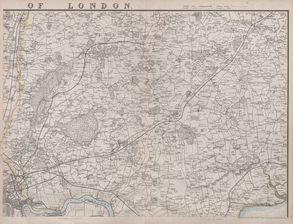 NE LONDON Essex Epping Forest Chelmsford Thames Estuary. WELLER 1868 old map