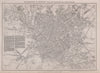 MANCHESTER & SALFORD. Large town/city plan by BR DAVIES.Dispatch Atlas 1868 map