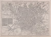MANCHESTER & SALFORD. Large town/city plan by BR DAVIES.Dispatch Atlas 1868 map