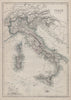 ITALY SWITZERLAND TYROL ALPS. Italian unification.DOWER.Dispatch atlas 1868 map
