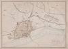 Town/city 'PLAN OF DELHI AND ITS ENVIRONS'. Cantonments. India. WELLER 1868 map
