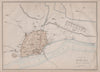 Town/city 'PLAN OF DELHI AND ITS ENVIRONS'. Cantonments. India. WELLER 1868 map