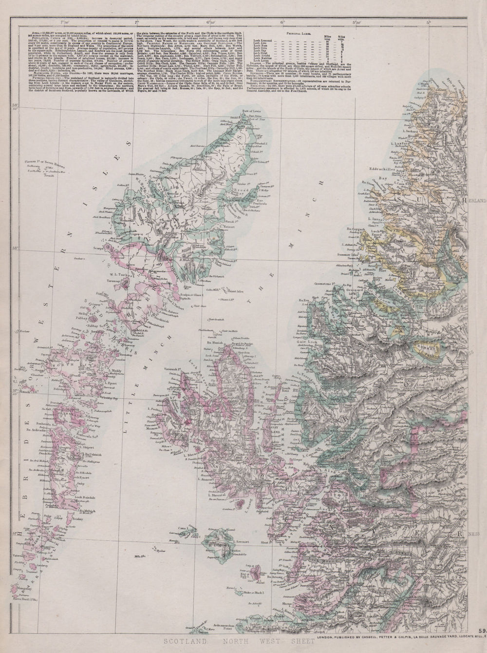 NORTH WEST SCOTLAND. Hebrides Highlands Coast. Skye Lewis Uist. WELLER 1868 map
