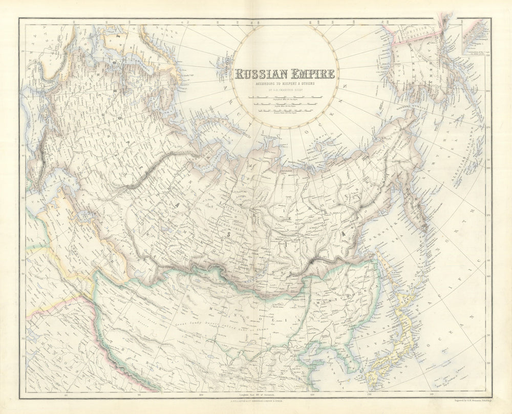 Russian Empire according to Kiepert. Siberia & Central Asia. SWANSTON 1860 map