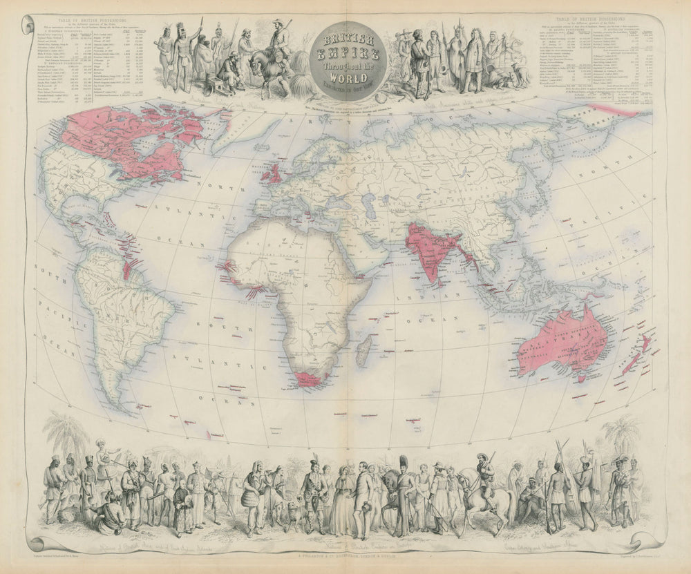 British Empire throughout the world exhibited in one view. SWANSTON 1860 map