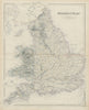 England & Wales. SWANSTON 1860 old antique vintage map plan chart