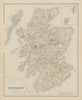 Scotland showing Scottish clans. SWANSTON 1860 old antique map plan chart
