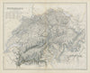 Switzerland with table of 40 highest alpine peaks. SWANSTON 1860 old map