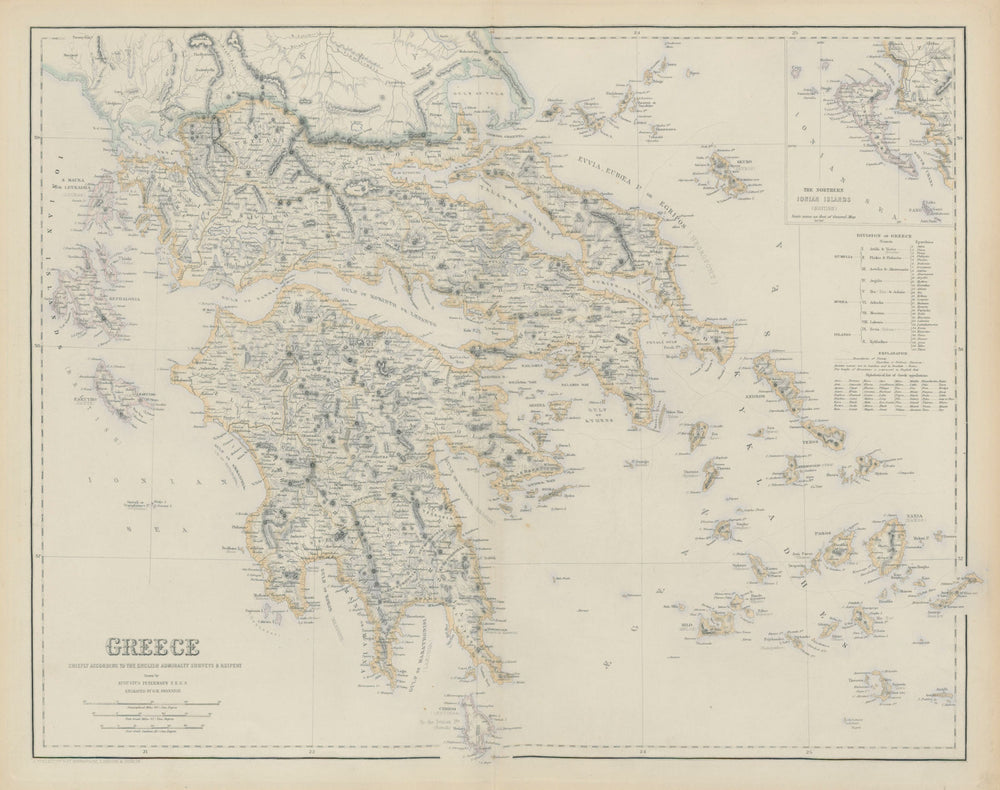 Greece & the Aegean. British Northern Ionian Islands. Corfu. SWANSTON 1860 map
