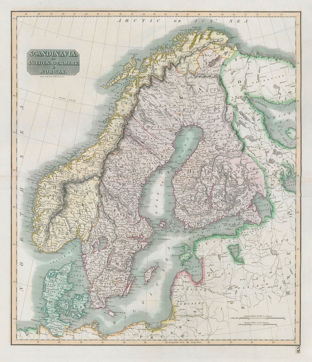 "Scandinavia or Sweden, Denmark & Norway" Swedish Finland. THOMSON 1817 map