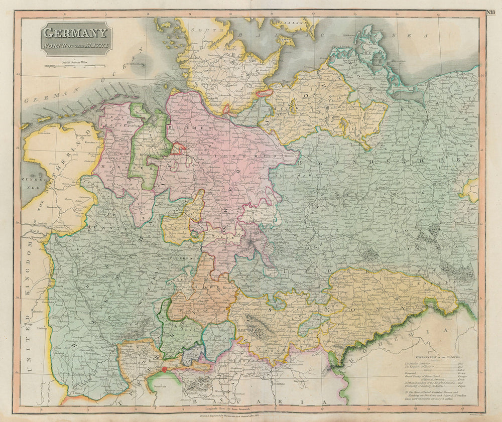 "Germany, north of the Mayne" (Main). Prussia Saxony Hanover. THOMSON 1817 map