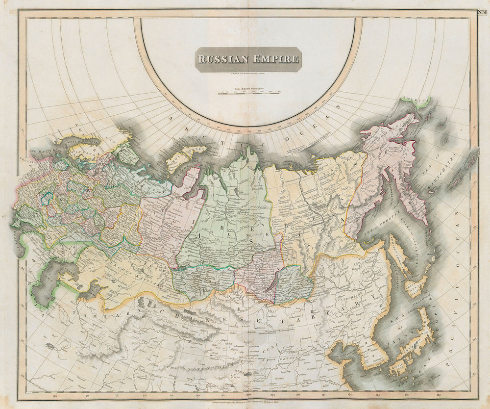"Russian Empire" in provinces in Asia & Europe. Siberia. THOMSON 1817 old map