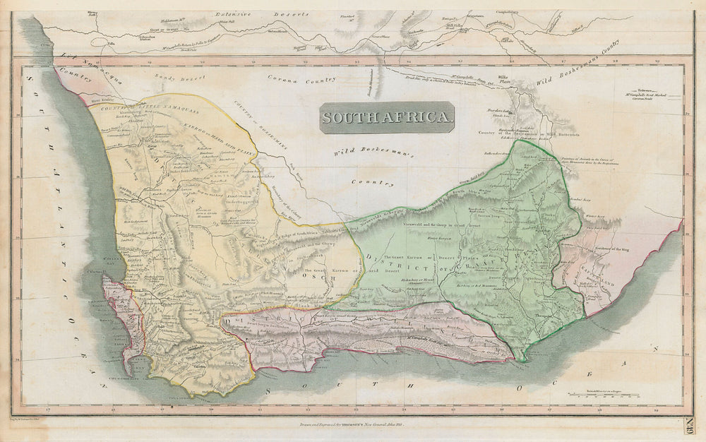 "South Africa" by John Thomson. Reynet Graaff Zwellingdam Stellenbosch 1817 map