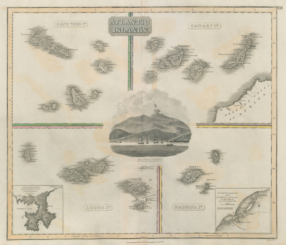 Atlantic Islands. Canaries Madeira Azores Canaries. Tenerife. THOMSON 1817 map