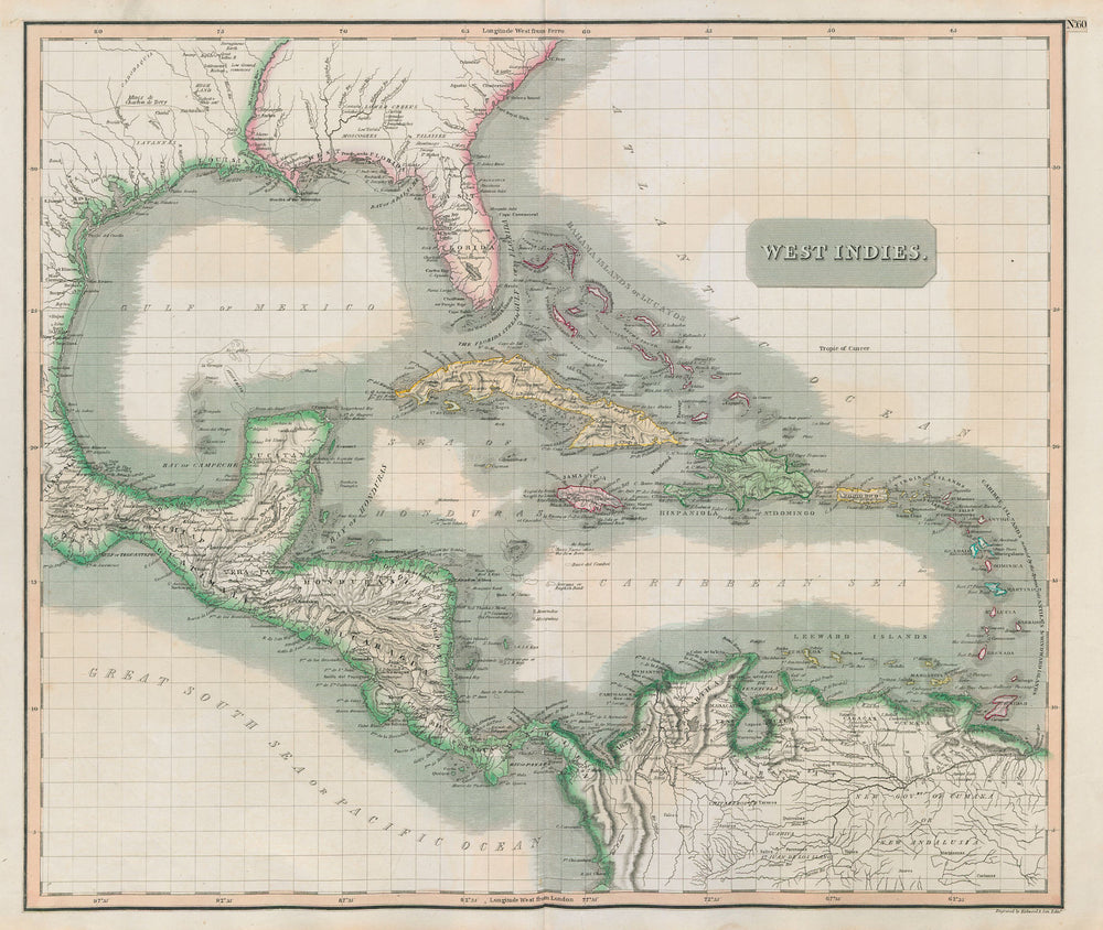 "West Indies". Caribbean islands. Gulf of Mexico. Antilles. THOMSON 1817 map