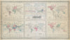 World. Cotidal Ocean lines currents Meteorology plants animals COLTON 1869 map