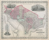 Georgetown and the City of Washington. Washington DC town plan. COLTON 1869 map