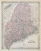 Colton's Maine. Decorative antique US state map 1869 old chart