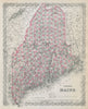Colton's Maine. Decorative antique US state map 1869 old chart