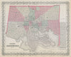 Colton's City of Baltimore, Maryland. Decorative antique town plan 1869 map