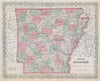 Colton's Arkansas. Decorative antique US state map 1869 old chart