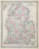 Colton's Michigan. Decorative antique US state map 1869 old chart