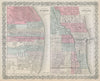St Louis, Missouri & Chicago, Illinois antique town city plans. COLTON 1869 map