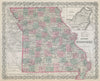 Colton's Missouri. Decorative antique US state map 1869 old chart