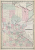 Colton's Minnesota. Decorative antique US state map 1869 old chart