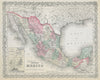 Colton's Mexico. Decorative antique map 1869 old plan chart