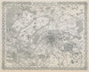 The environs of Paris. Decorative antique map. COLTON 1869 old