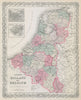 Colton's Holland and Belgium. Amsterdam & Brussels plans. Benelux 1869 old map
