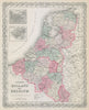Colton's Holland and Belgium. Amsterdam & Brussels plans. Benelux 1869 old map