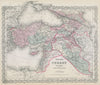 Colton's Turkey in Asia. Decorative antique map. Levant Georgia Iraq 1869