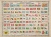 Johnson's New Chart of National Emblems. Flags of the World 1865 old print