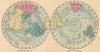 World. Northern Hemisphere & Southern Hemispheres. JOHNSON 1865 old map