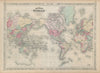 Johnson's World on Mercator's Projection. Americas-centric 1865 old map