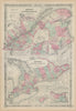 Johnson's Lower Canada & New Brunswick. Upper Canada. Great Lakes 1865 old map