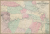 Vicinity of Richmond & Peninsular Campaign in Virginia. JOHNSON 1865 old map