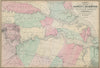 Vicinity of Richmond & Peninsular Campaign in Virginia. JOHNSON 1865 old map