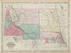 Johnson's Nebraska, Dakota, Idaho and Montana 1865 old antique map plan chart