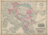 Johnson's Austria, Turkey in Europe and Greece. Balkans 1865 old antique map
