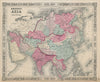 Johnson's Asia. Bod or Tibet. Toorkistan Cabool Birmah Persia Corea 1865 map