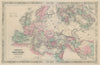 Johnson's Roman Empire. Imperium Romanorum. Graecia Italia Greece Italy 1865 map
